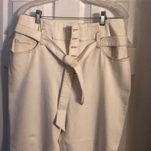 Cream color wise leg crop pants new never worn size 12